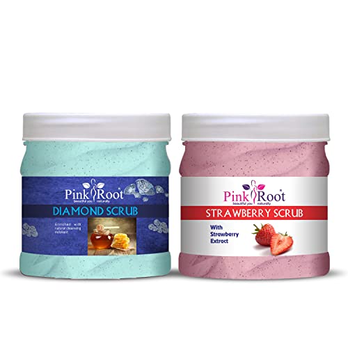 Image of Pink Root Diamond Scrub 500gm with Strawberry Scrub 500gm