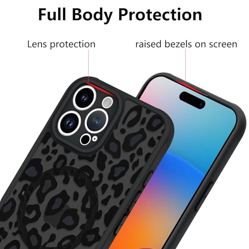 Image of KANGHAR Case for iPhone 16 Pro Phone Case Leopard Printed Pattern | Cute Cheetah [Compatible with Magsafe] Protective Magnetic Case for Girls Women Men 6.3 inch