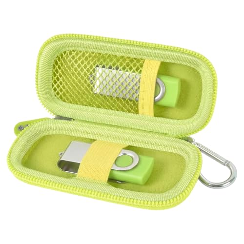 Image of USB Flash Drive Case, SD Card /Thumb Drive /Memory Cards Holder, Bag Only | SDXC /SDHC Storage, Electronic Accessories Organizer for SanDisk / for Samsung, for Students /IT /Office /School /Travel, Green