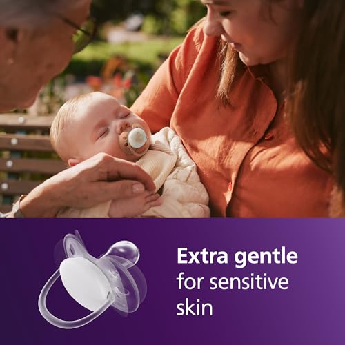 Image of Philips Avent Ultra Soft Nighttime Pacifiers - for Babies 0-6 Months, Glow in the Dark, Flexible Shield, Symmetrical Silicone Nipple, BPA-Free, Sterilizing Cases, 4 Pack, SCF094 /07
