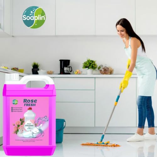 Image of Fresh Floor Cleaner Liquid Litre - Powerful Germ Protection, Sparkling Clean Floors, Long-Lasting Rose Fragrance, Safe for All Floor Types, Economical (Pack of 1, Rose)