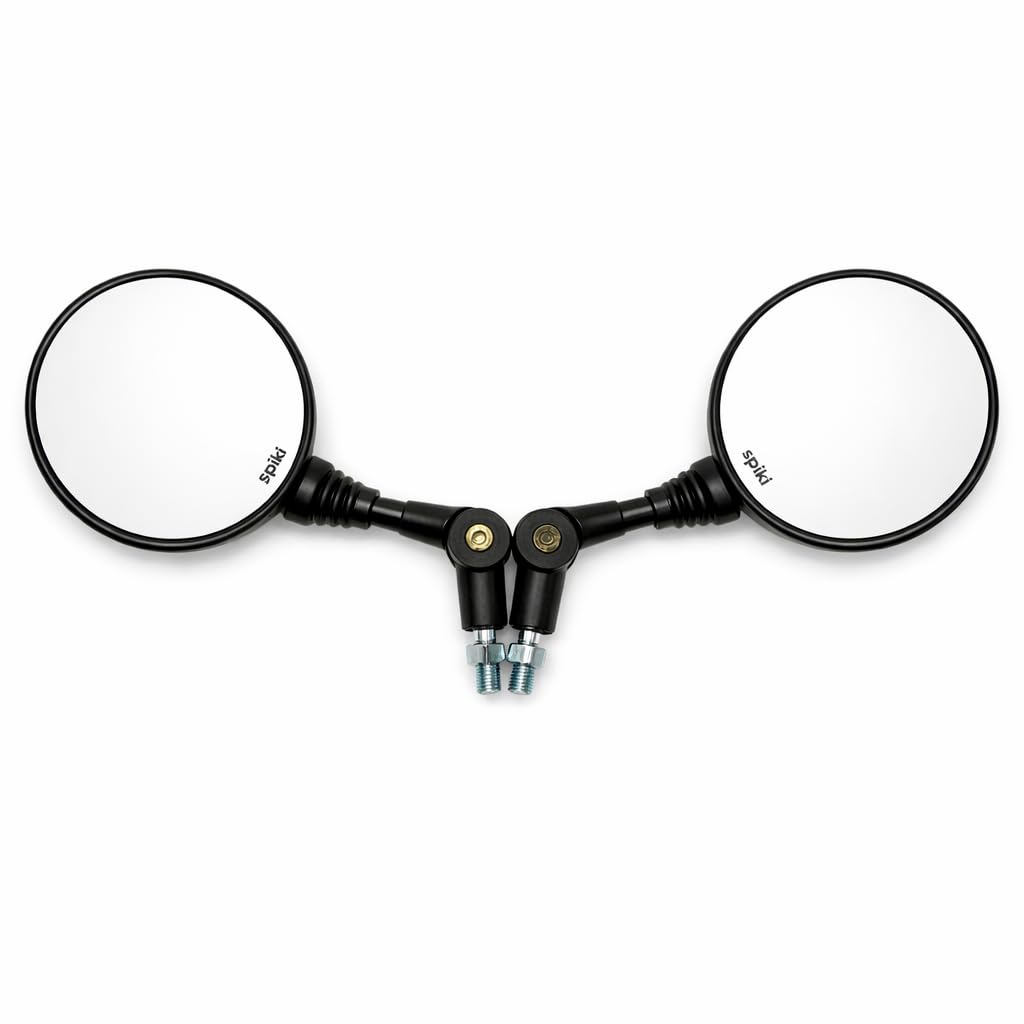 SPIKI CF Touring Mirrors (Pair) | 360 Degree Foldable Rear View Mirrors | Wide View | Universal Fit for Motorcycles M10-picture-21