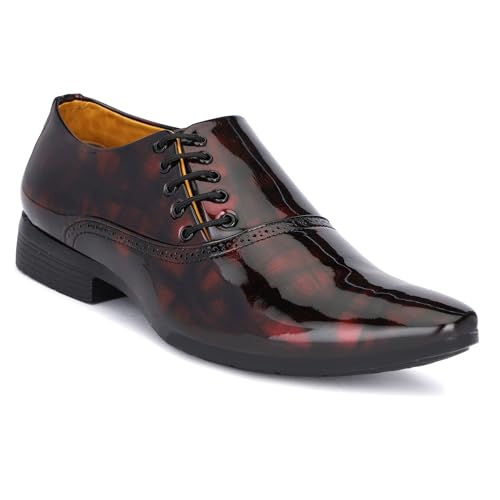 Image of GAUTAMFIT Men's Formal Classic Derby Lace-Up Formal Shoes for Office, Party,Wedding | Dress Shoes | Extra Cushioning Insole | Lightweight & Comfortable Stylish Shoes