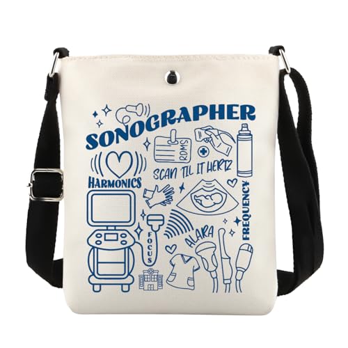 POFULL Sonography Graduate Gift Ultrasound Techn Gift Radiologist Gift Sonographer Crossbody Bag
