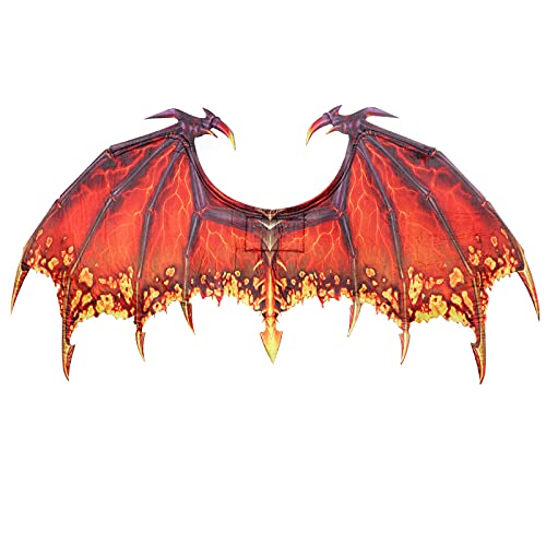 Alodidae Disfarce de asas de dragão para adultos, fantasia de Halloween para homens e mulheres, fantasia de morcego de , asas de animal, Mardi Gras, acessório de cosplay (vermelho escuro)