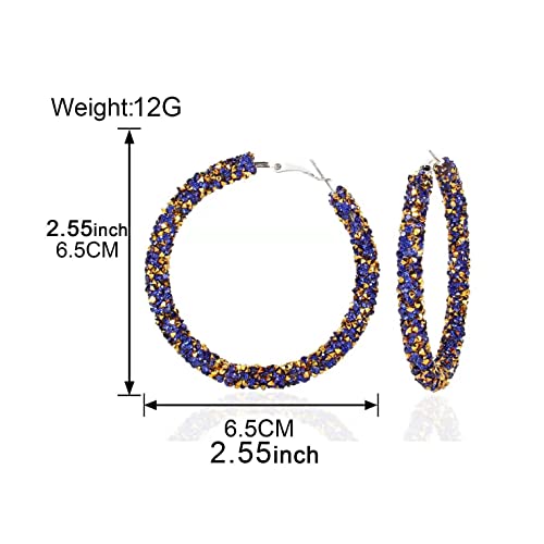 Glitter Hoop Earrings Full Circle Round Sparkle Rhinestone Crystal Wrapped Drop Dangle Earrings for Women Bohemia Statement Jewelry2