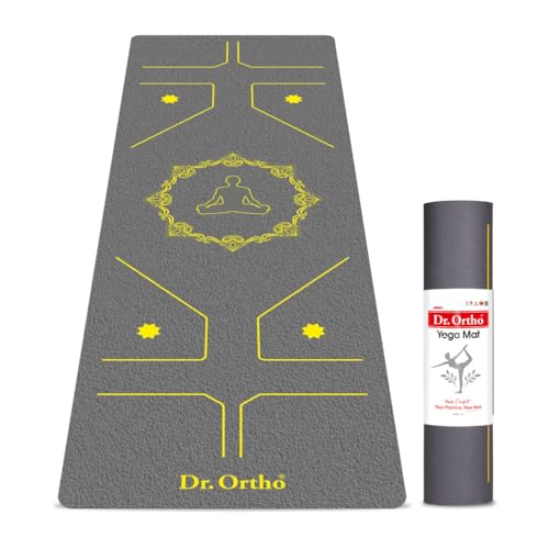 Dr.Ortho Thermoplastic Elastomers Yoga Mat For Men & Women, Exercise Mat For Home & Gym Workout, 6MM Thick Workout Yoga Mat, Anti Slip & Easy to Use - Granite Grey