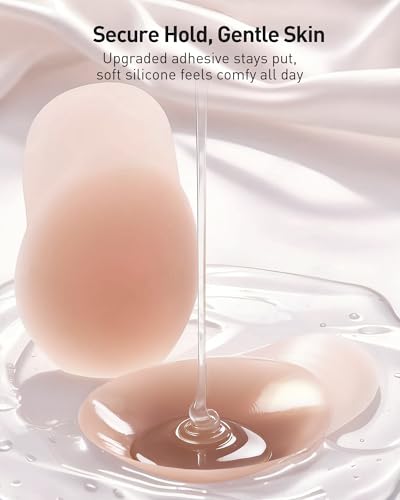 Image of Niidor Nipple Covers for Women with Lift Reusable Silicone Pasties Breast Petals Seamless Under Any Oufit for All Day Comfort
