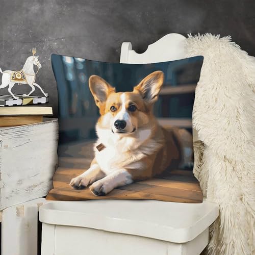 Fundas de almohada suaves con cremallera invisible Smart Corgi 7