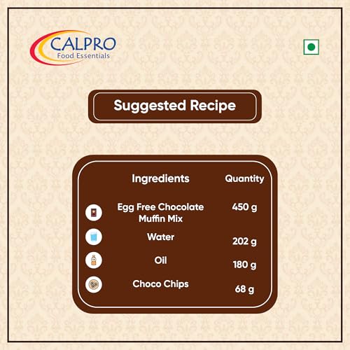 Image of Egg Free Chocolate Muffin Mix: Instant Premix for Baking | Richness In Mouth, Soft And Favourite, Buttery Flavour ! Melt-In-Mouth -100% Vegetarian ! Muffin Mix 450G