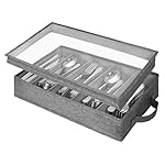 Grekos Flatware Utensil Storage Case, Silverware Storage Box with 4 Adjustable Dividers and Removable Lid, Cutlery Case Utensil with 5 Compartment Storage for Spoon Fork Knives Tableware (Gray)