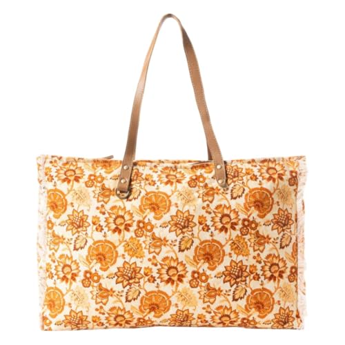 Myra Bag Floral Weekender Purse - Overnight Vintage Travel Tote for Women