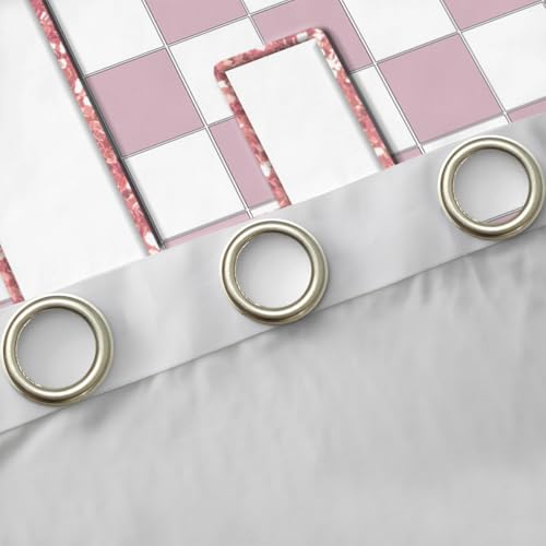 Image of Erosebridal Pink Initial L Blackout Curtains for Kids Girls Bedroom Kawaii Plaid Checkered Window Curtains 2 Panels 38 inchWx45 inchL Cute Personalized Monogram Drapes,Fashion Grids Gingham Window Treatments