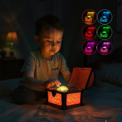 Image of L LOHAS LED Galaxy Projector Night Light, Galaxy & Northern Lights Effect | 8 Colors, Cool Pirate Treasure Nightlight with Timer & Remote Control, for Gifts Kids Girls Boys Bedroom