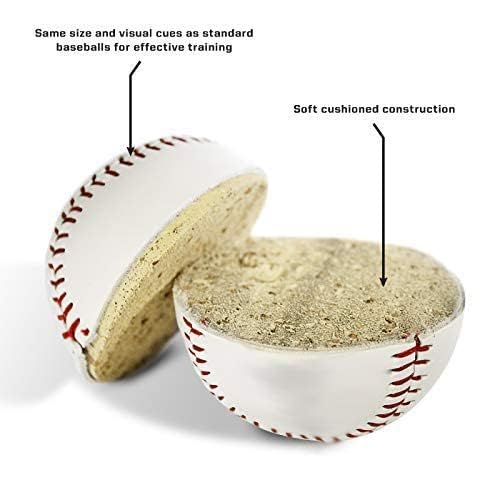 PVC Practice Soft Baseball | Official League Balls for Children Teenager Players | Training Batting Fielding Sports Accessories for Hitting Pitching - School Ground Garden Home (White-Black, 9 Inch) 1