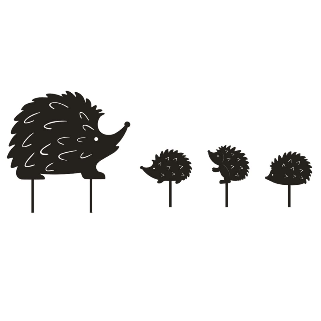Wedhapy animal stake yard arts crafts Hedgehog Wrought Iron Garden Stake Standing Metal Backyard Statue Animal Hollow Yard Ornament