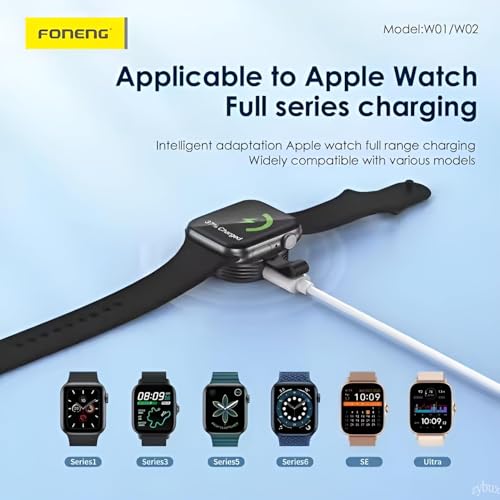 Image of Addtam 2.5W Magnetic Wireless Smartwatch Charger Stand for Apple Watch Ultra 3 /2 /1, Series 11 /10 /9 /8 /7 /6 /SE3 /SE2 /5 /4, Portable Type C & Lightning iWatch Charging Dock Compatible with iPhone Watch