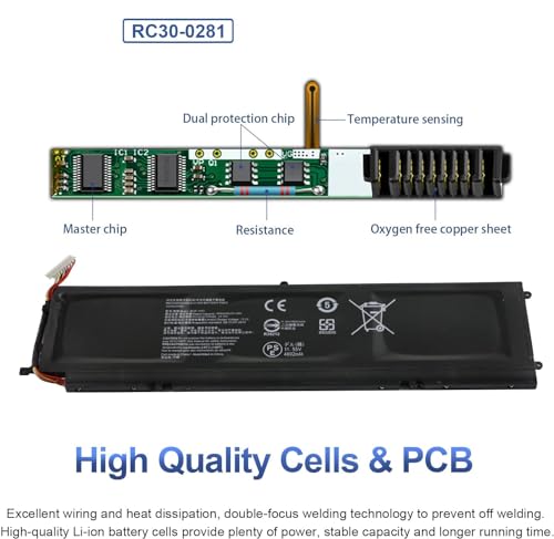 Image of Wefly RC30-0281 Laptop Battery Compatible for Razer Blade Stealth RZ09-02812E52-R3U1 13 i7-8565U 2018 2019 Series 3ICP6 /59 /84 Laptop Battery