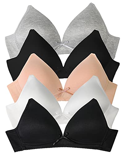 B2BODY Big Girls Bras for Teen Girl Wireless Molded Padded Juniors A Cup Bra Multi Pack