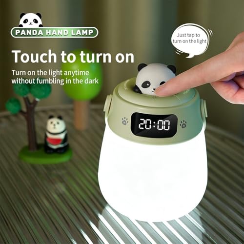 Lámpara de escritorio LED con reloj y luz nocturna portátil recargable por USB 8