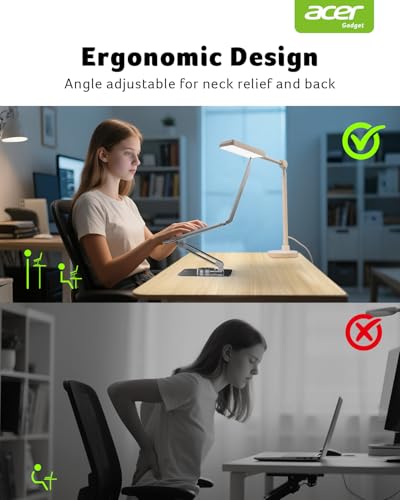 Image of acer Adjustable Laptop Stand for Desk, Laptop Riser with 360 Rotating Base, Ergonomic Foldable Computer Holder Compatible with MacBook Pro Air, Tablet, All Notebooks 10-16 inch
