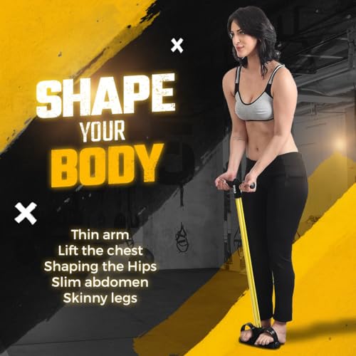 Image of Pull Reducer Leg Exercise Equipment Tummy Trimmer - Yoga Pedal Puller Resistance Band, Pedal Puller for Exercise, Stomach Exercise Equipment, Gym & Yoga Basic Equipment - 4 Tubes