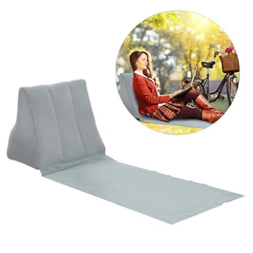 luckything Tumbona de playa plegable con respaldo, tumbona hinchable para playa, plegable, con respaldo