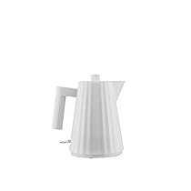 Alessi Plissé MDL06, 1 W – Bollitore Elettrico di Design, in Resina Termoplastica, Presa Europea 2400W, 100cl, Bianco