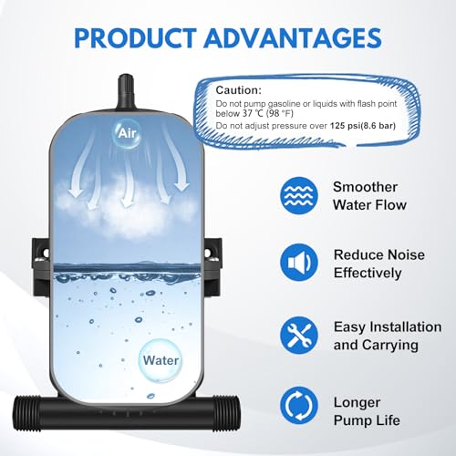 Image of ECO-WORTHY 0.75L 125PSI Pre-Pressurized Accumulator Tank Pressure Storage Vessel Hold Water Under Pressure Water Pump Flow Control Internal Bladder 25oz for RV Boat Marine Caravan