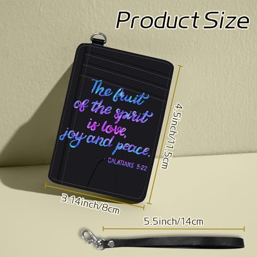 Image of Small Travel Wallets, Bible Verse Slim Minimalist Front Pocket Wallet with Wristlet, RFID Blocking PU Leather Credit Card Holder with ID Window Change Purse for Men Women