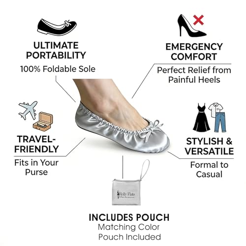Image of Women's Foldable Ballet Flats - Portable Flat Shoes for Travel and Wedding that Fit in Your Purse