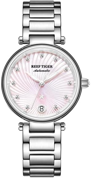 Watch - REEFs TIGERs/RT Brand Luxury Rose Gold Women Watch Diamond Polaris Dial Automatic Bracelet Watches New Relojs RGA1590 (RGA1590-YPY)
