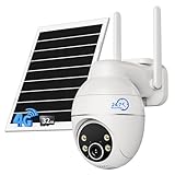 TKENPRO 4G LTE Cellular Security Camera, 24/7 Recording, Solar No WiFi Security Camera Outdoor Wireless with Always-On Video, 32G Memory Card and SIM Card Included, 2K HD, 360° Live View, AI Tracking