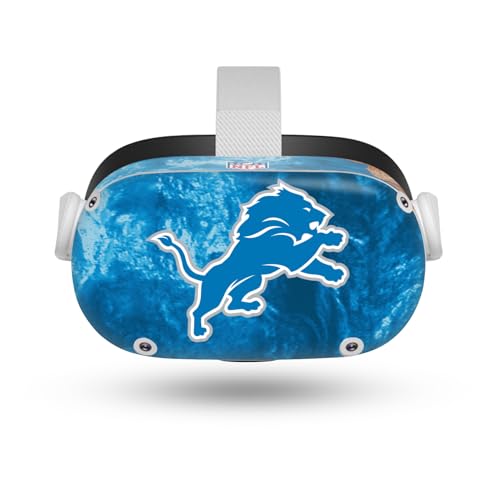 Vinyle Meta Quest 2 Detroit Lions : protection effet bois et résine premium