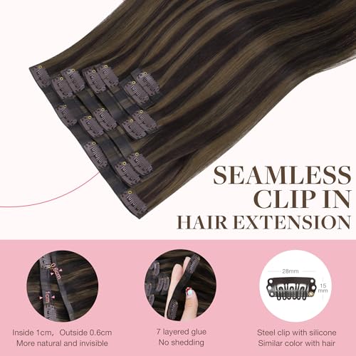 Image of GOO GOO Seamless Clip in Hair Extensions Real Human Hair Remy Extensions
