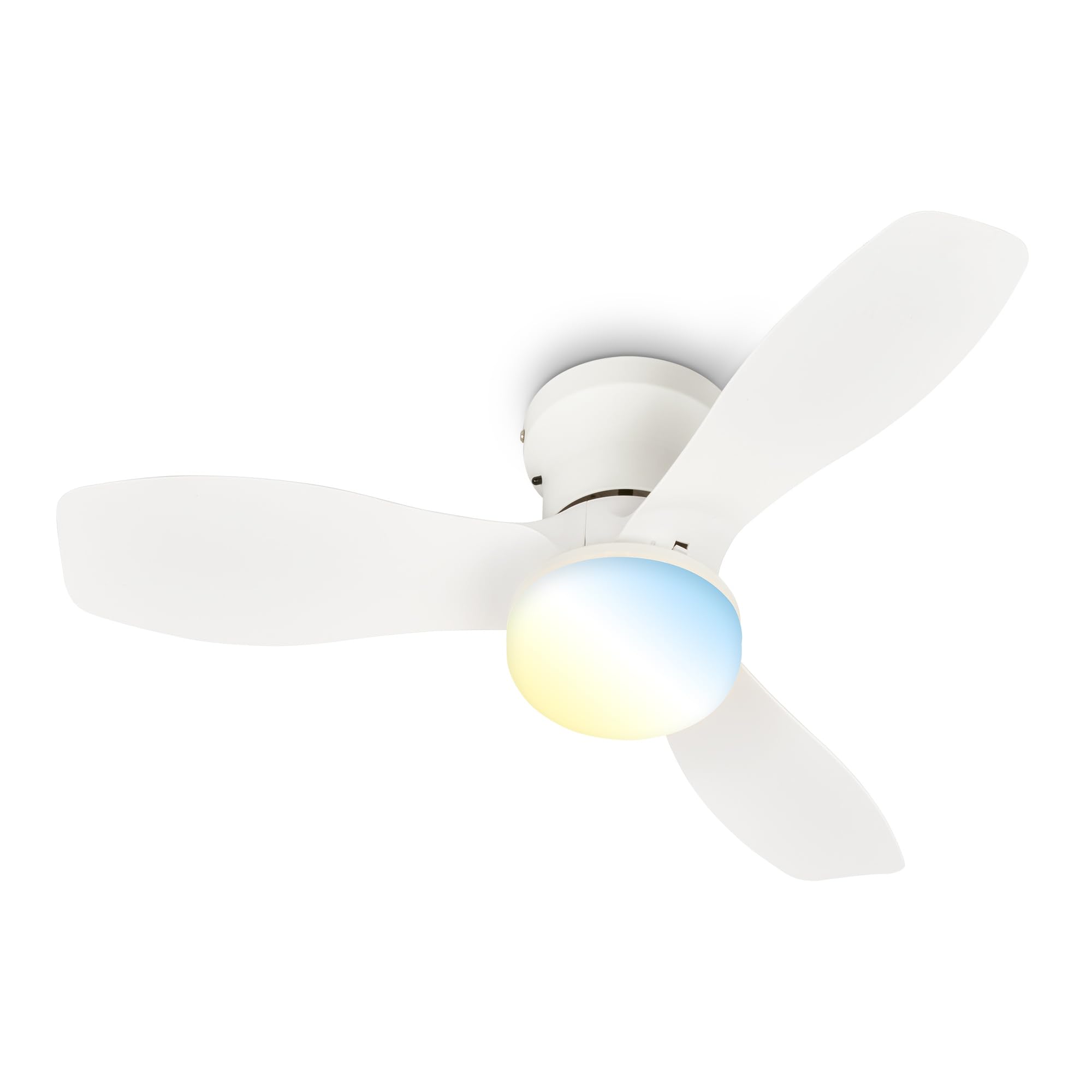 BRILONER - LED Ceiling Light with Fan, Remote Control, Quiet DC Motor with 3 Speeds, Adjustable CCT and Dimmable Lighting, Removable Blades, LED Fan, Ceiling Fans, Living Room, 60x19 cm, White