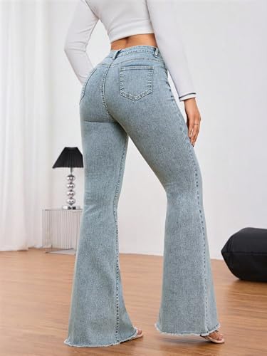 Image of KOTTY Women's High Waist Flared Fit Stretchable Denim Jeans for Casual
