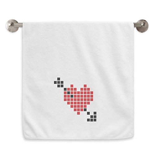 Serviettes pixel coeur Saint-Valentin blanches 33x74 cm de DIYthinker - 2