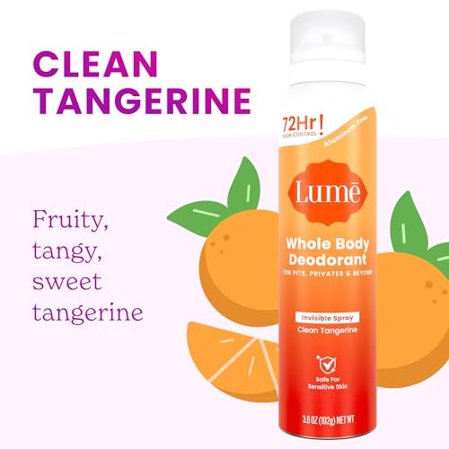Image of Lume Whole Body Deodorant Spray Aluminum Free - 3.6 oz (Clean Tangerine)