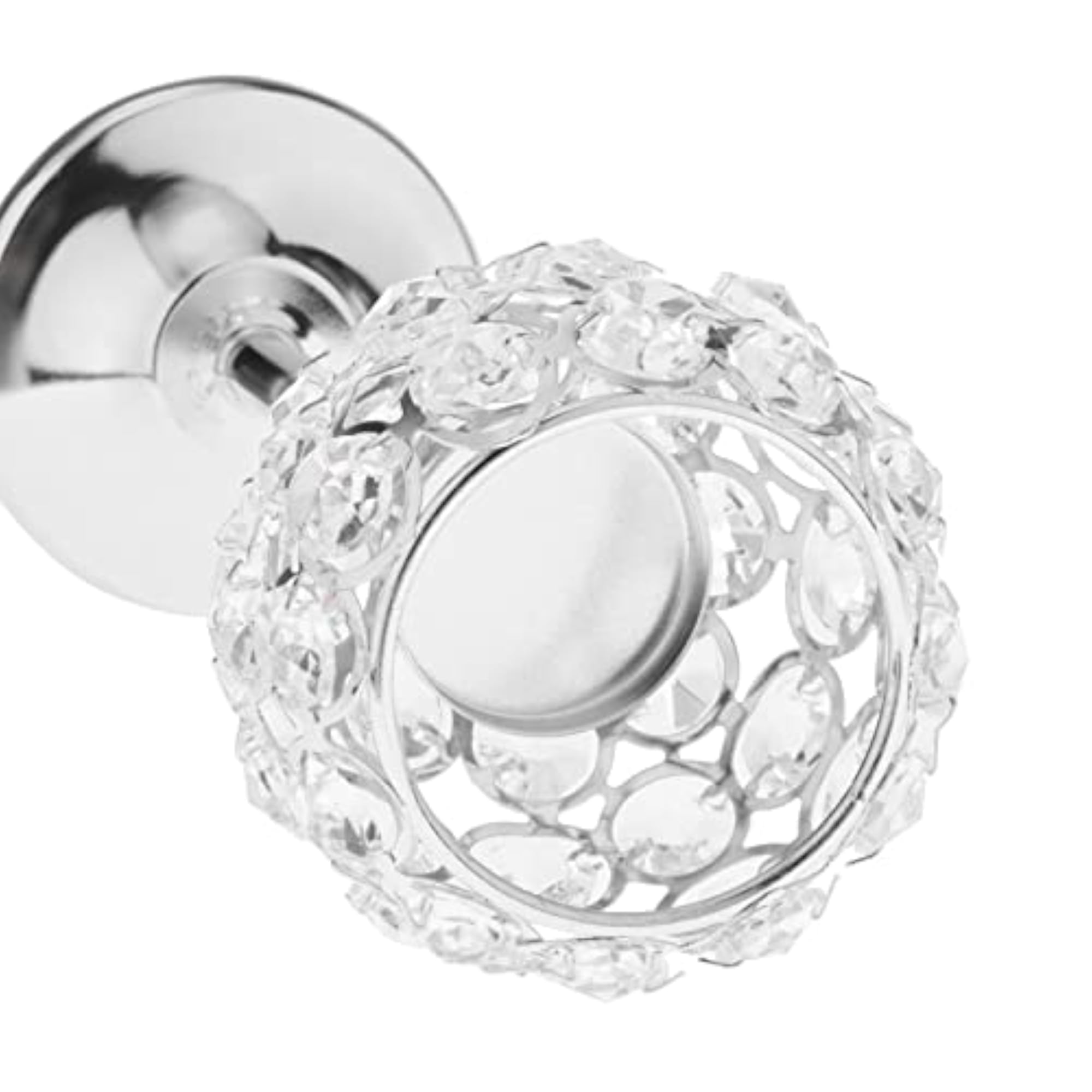 Crystal Candle Holder Tealight Candlestick Centerpiece Silver 21.5cm