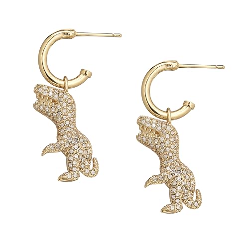 COACH Womens Signature Pavé Rexy Charm Huggie Earrings2