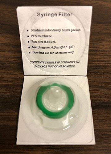 Syringe Filter Sterile, PES 0.45μm 13mm Green (75/PK)