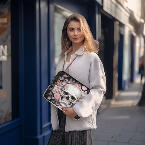 Funda para laptop Flowers Skull 13-14 pulgadas impermeable miniatura 7