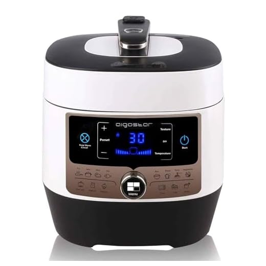 Aigostar Panda Olla a Presión Multifunción, 14 Funciones Programables con Gran Panel LED, Recipiente en Acero Inoxidable de 6 Litros, 1000 Watios.