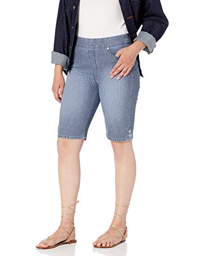 Gloria Vanderbilt Women's Avery Pull On Bermuda Short, Los Feliz Ticking Stripe, 6