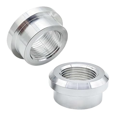 PETIT MANON 2PCS Aluminum 3/4" NPT Female Weld On Bung, Standard NPT Thread NPT Weldable Fuel Tank Fittings Sturdy and Durable (Silver) Cover