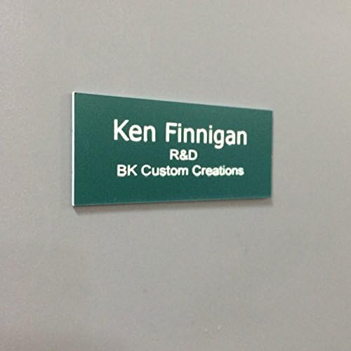 Office Nameplate Desktop or Wall Mount Custom Engraved Sign Select Your Size and Color - Pine Green/White Letters - Custom Size - Larger Than 2"H x 12"W (Contact us)