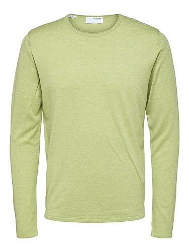Image of SELETED HOMME Men's Slhrome Ls Knit Crew Neck B Noos Sweater, Lint/Detail: Melange, S