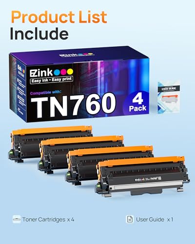 e-z ink compatible tn760 toner cartridges replacement for brother tn-760 tn730 tn-730 to use with hl-l2350dw hl-l2395dw hl-l2390dw hl