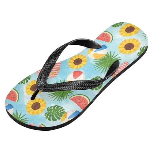 Burbuja Summer Pattern Flip Flops for Women Men, Soft Thong Sandals Rubber Slippers for Pool Beach Essentials2